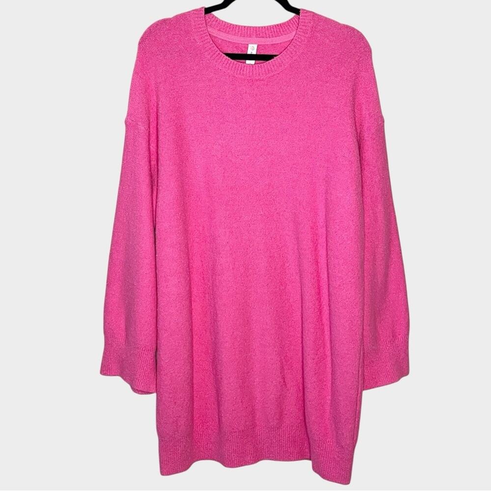 ANTHROPOLOGIE Daily Practice Hot Pink Sweater Dress Size Large - Picture 2 of 6